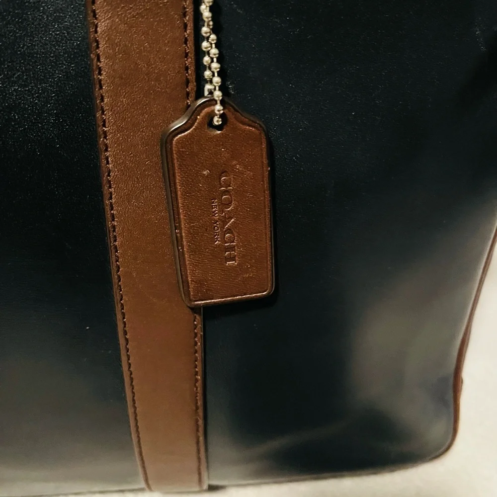 Coach Slim Bicolor Leather Briefcase - Picture 10 of 13